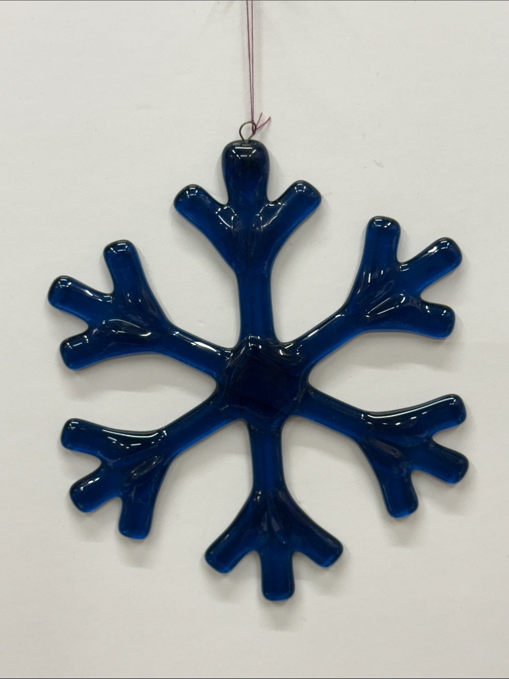 Blue Glass Snowflake Holiday Ornament - Home Holiday